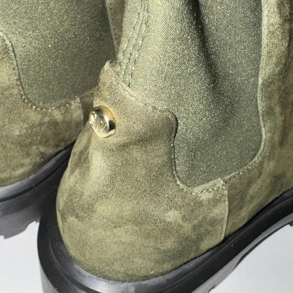 STUART WEITZMAN Ultralug Over the knee City Boots Green Women's size 5 $850
